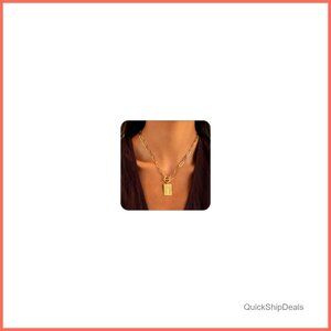 Chunky Cross Pendant Paperclip Chain Necklace 16.5" Adjustable Faith Charm